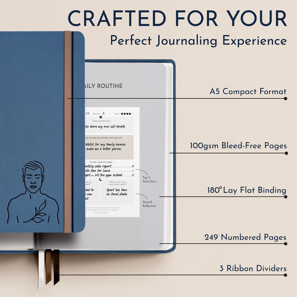 RYVE Gratitude Journal for Men: 6-Month Guided Mindfulness Journal wit