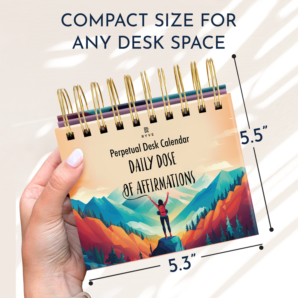 RYVE Daily Affirmation Calendar Motivational Desk Calendar with Dail RYVE Daily Affirmation Calendar Motivational Desk Calendar with Dail