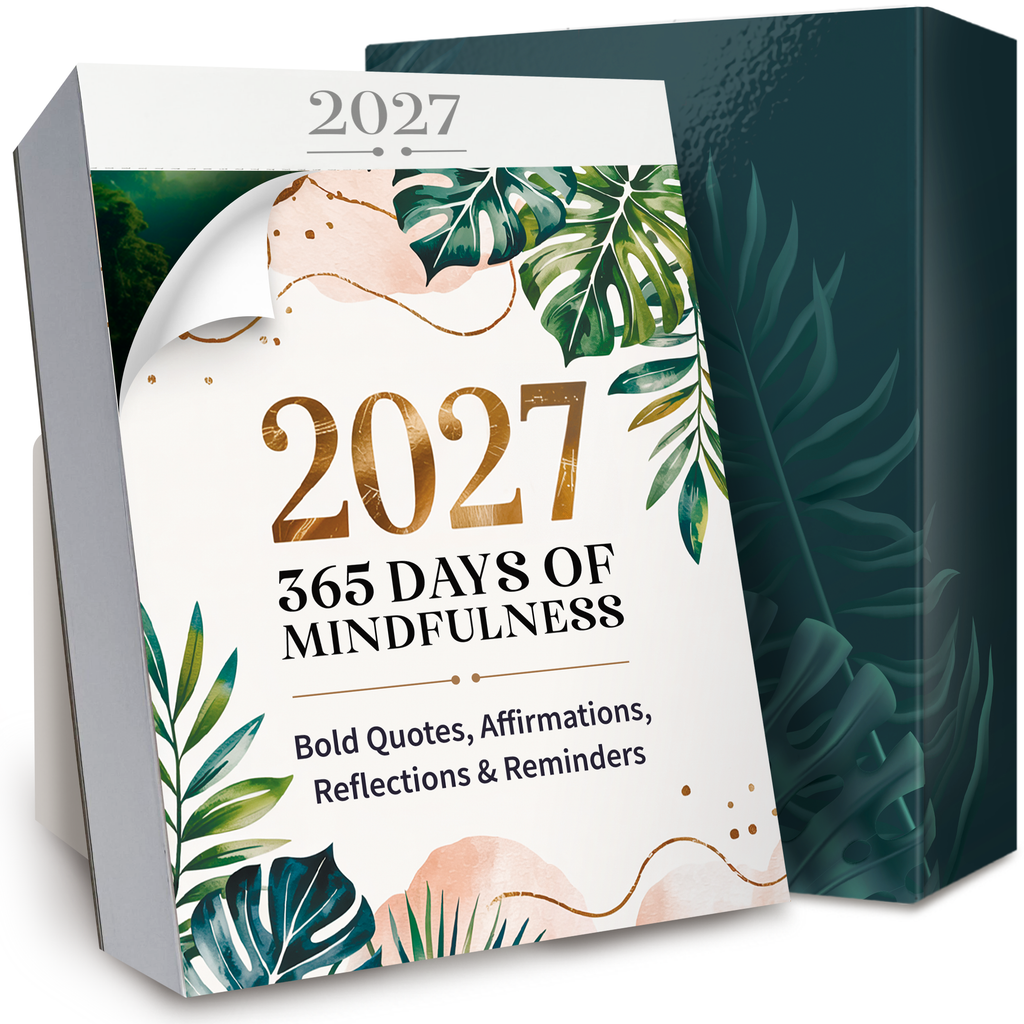 Mindfulness Desk Calendar 2027, Daily Affirmations & Quotes, Self Care Gift
