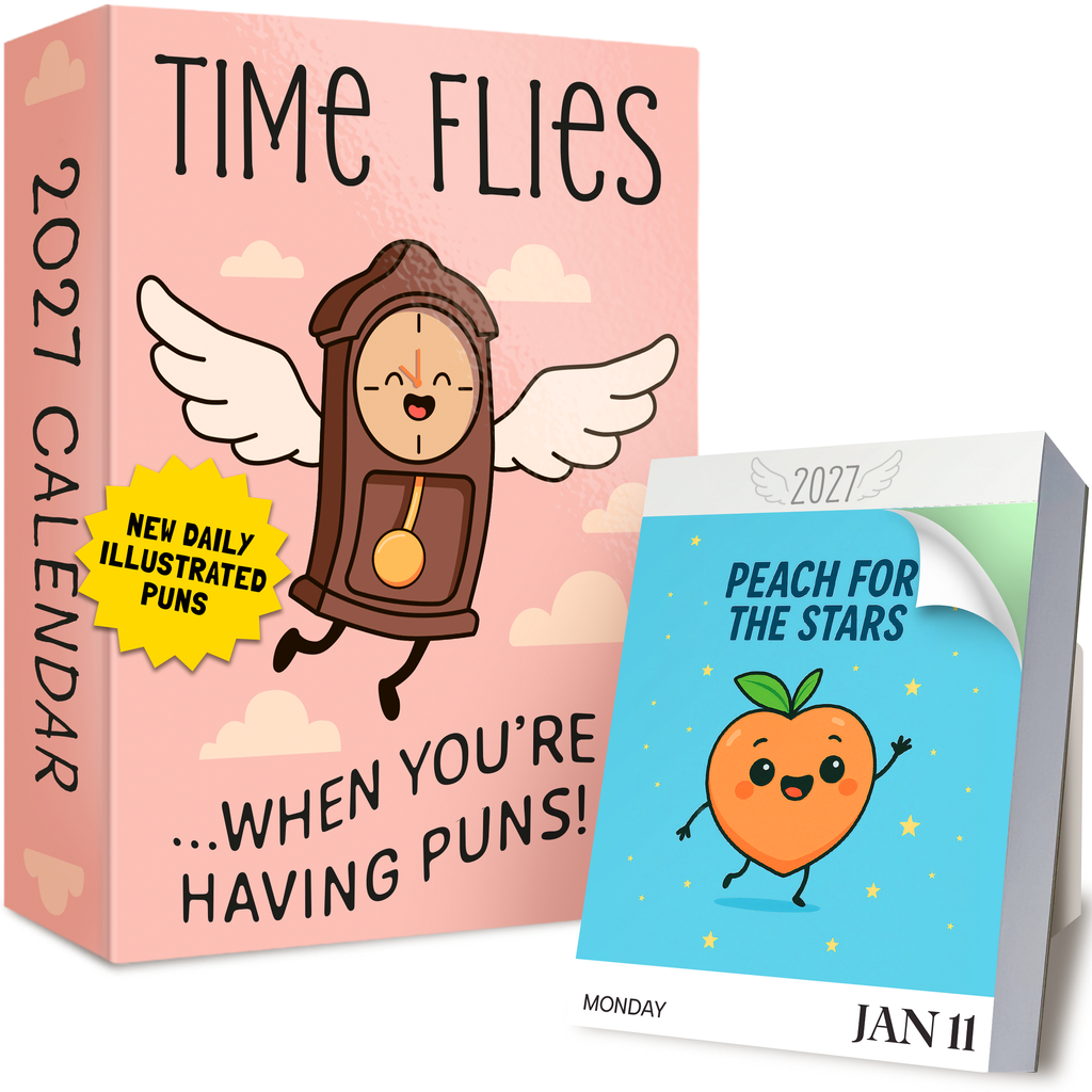 Daily Pun Calendar 2027, Page a Day Tear Off Desk Calendar, Funny Gifts