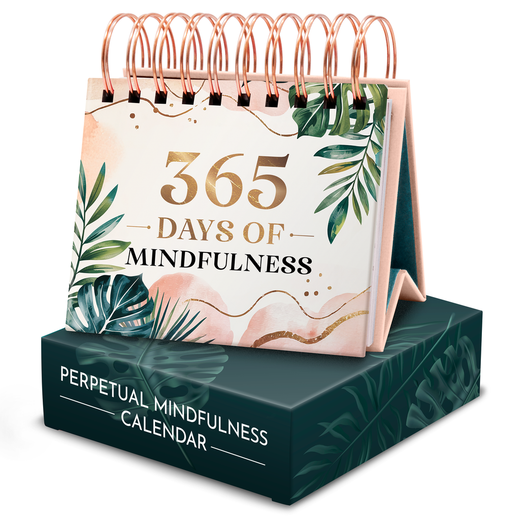 Mindfulness Desk Calendar – Daily Flip Calendar with Inspirational Quotes, Affirmations, Reflections & Mindful Prompts, Elegant Self-Care Gift for Women, Stress Relief Desk Decor