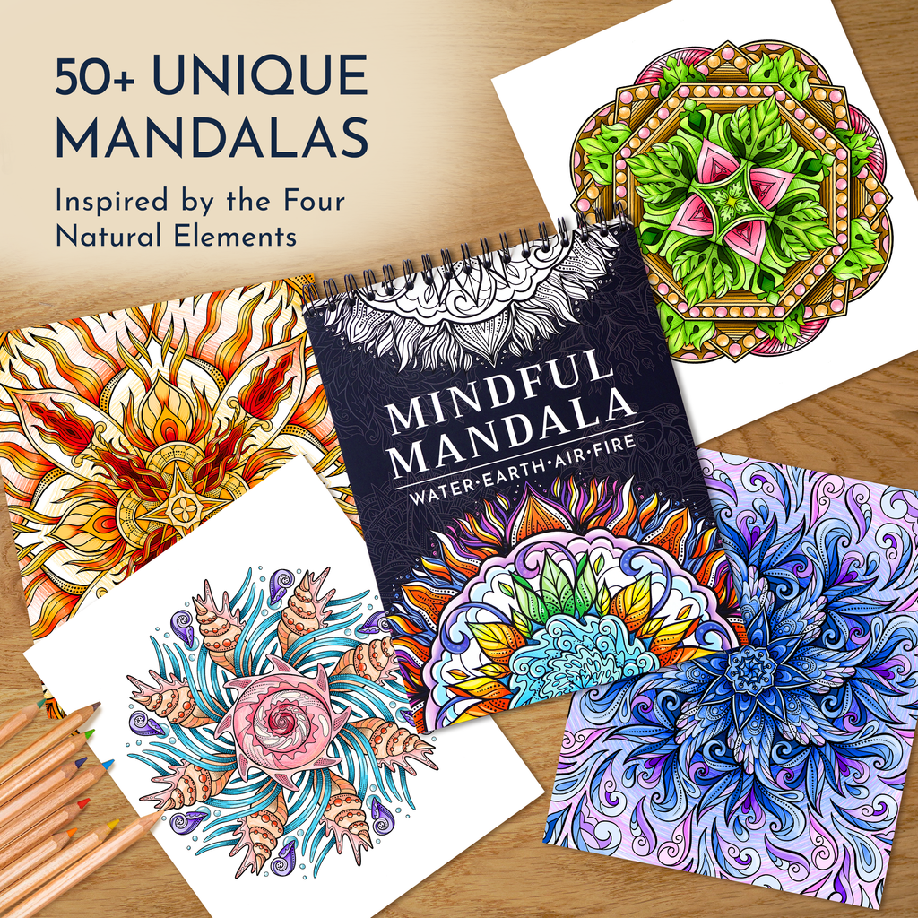 RYVE Coloring Book For Adults (2 Pack) - 60 Unique Mandalas For Relaxa - View #6