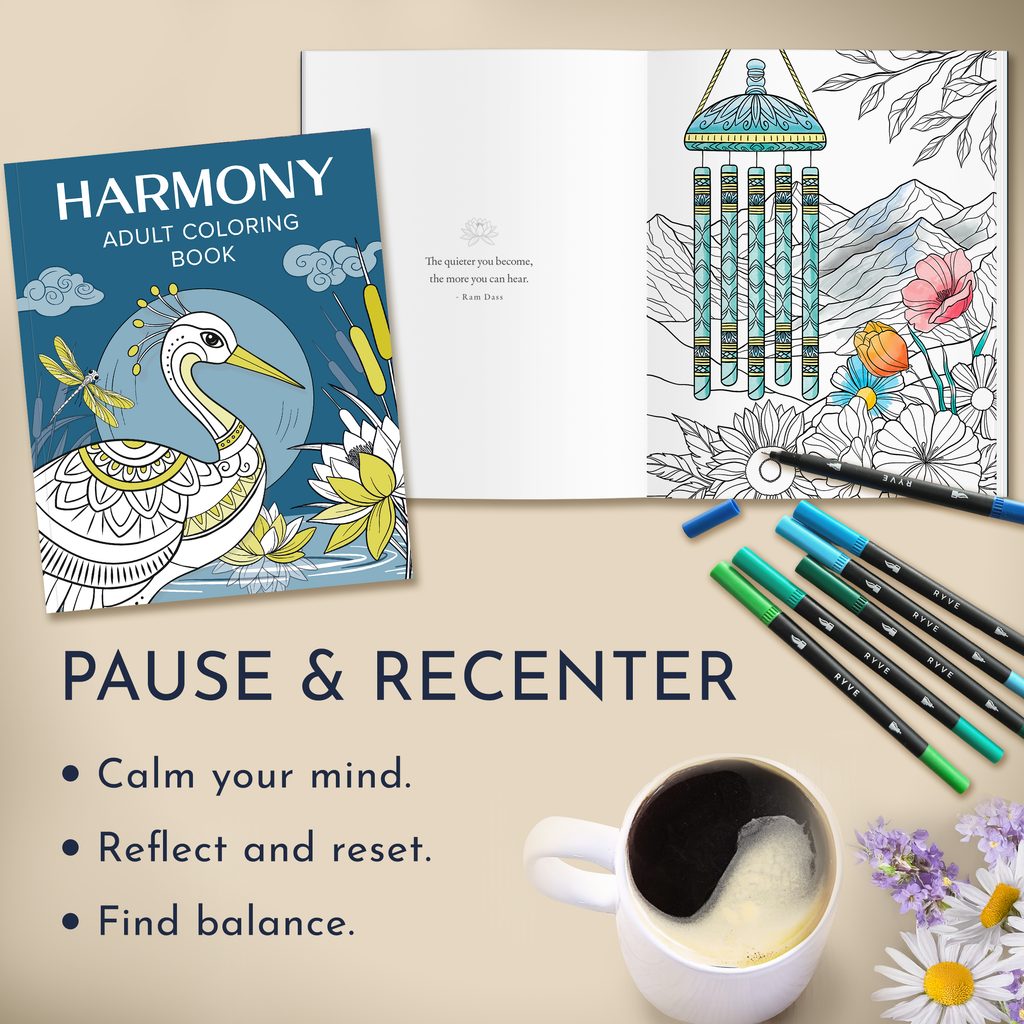 RYVE Adult Coloring Book for Women - Set of 2 Coloring Books for Adult