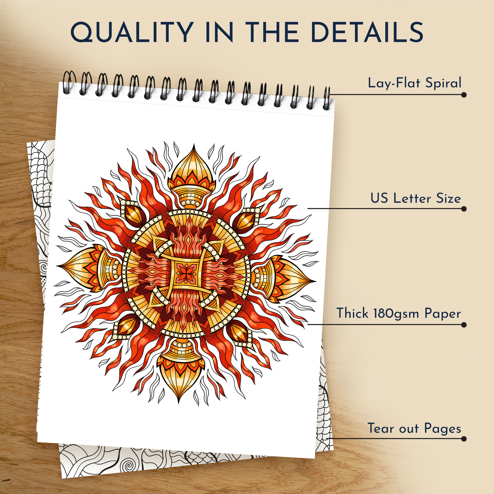 RYVE Coloring Book for Adults - 50 Unique Mandalas for Relaxation and