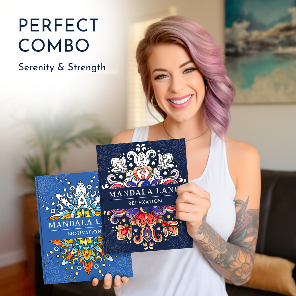 RYVE Coloring Book for Adults (2 Pack) - 60 Unique Mandalas for Relaxa