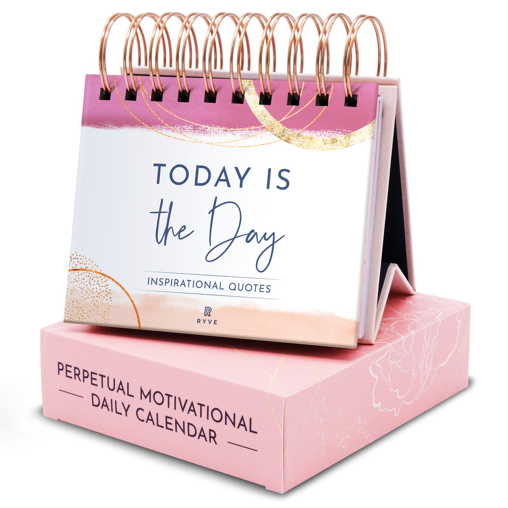 RYVE Motivational Calendar - Daily Flip Calendar with Inspirational Quotes - Motivational Gifts for Women, Inspirational Desk Decor for Women, Office Decor for Women Desk, Office Gifts for Women