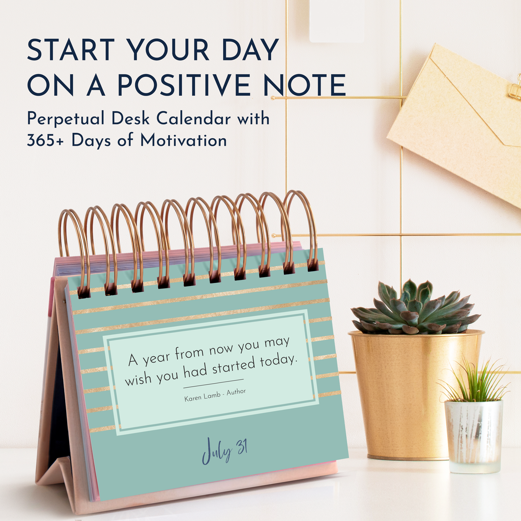 RYVE Motivational Calendar Daily Flip Calendar with Inspirational Qu