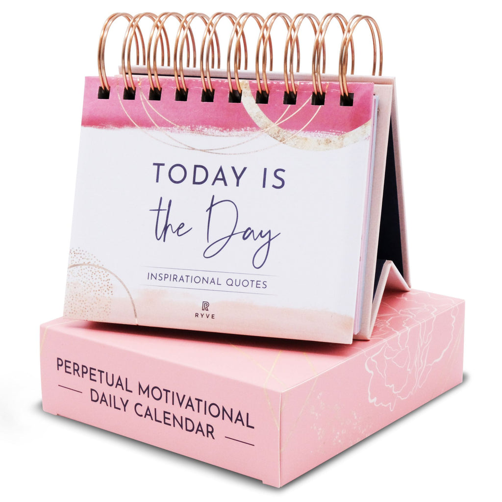 Motivational Desk Calendar (Pink) – RYVE Motivational Desk Calendar (Pink) – RYVE