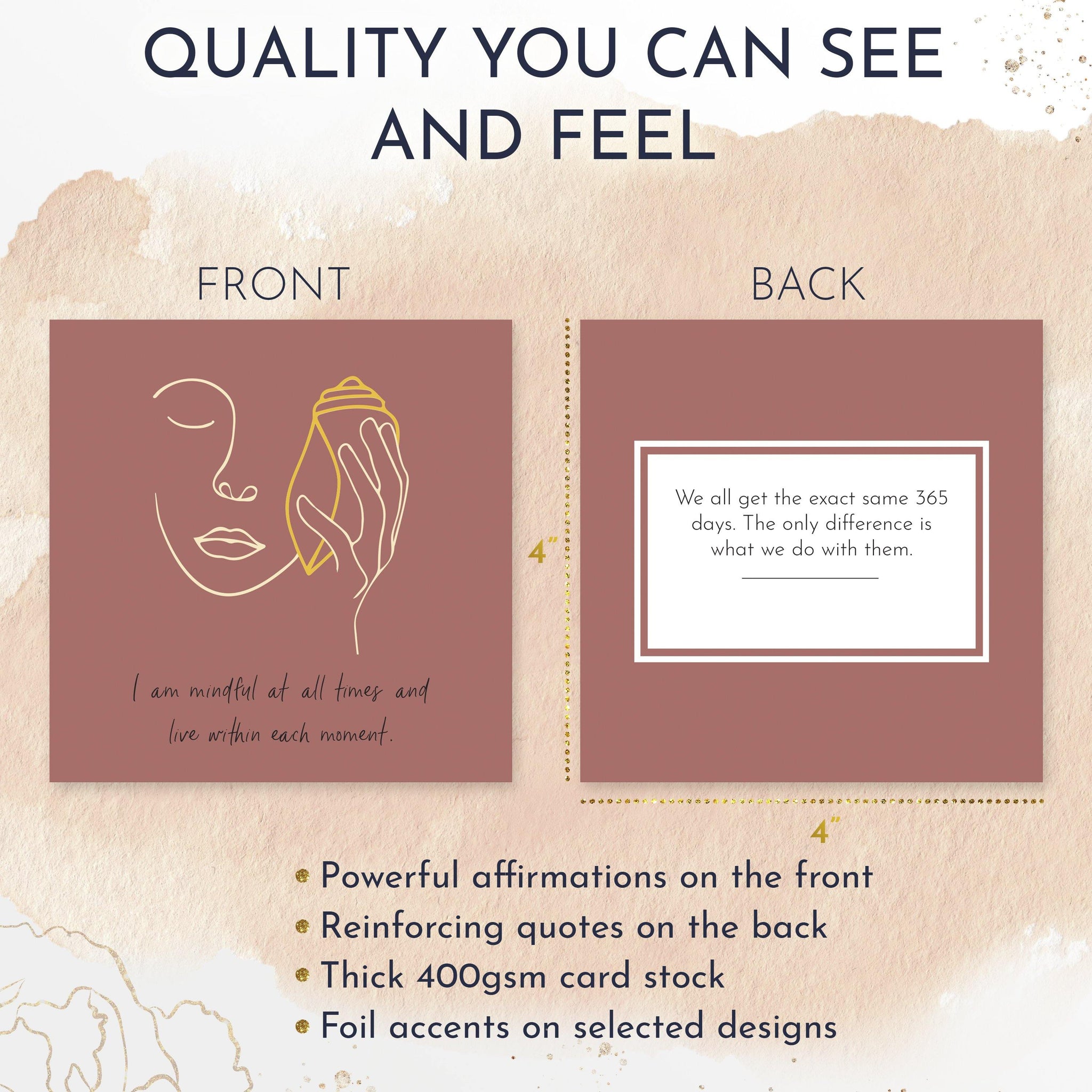 RYVE Affirmations Cards - 52 Positive Affirmations Cards For Women Daily Affirmations For Women With Motivational Quotes Mindfulness Cards Affirmators Cards Words Of Affirmation Cards For Women